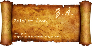 Zeisler Áron névjegykártya